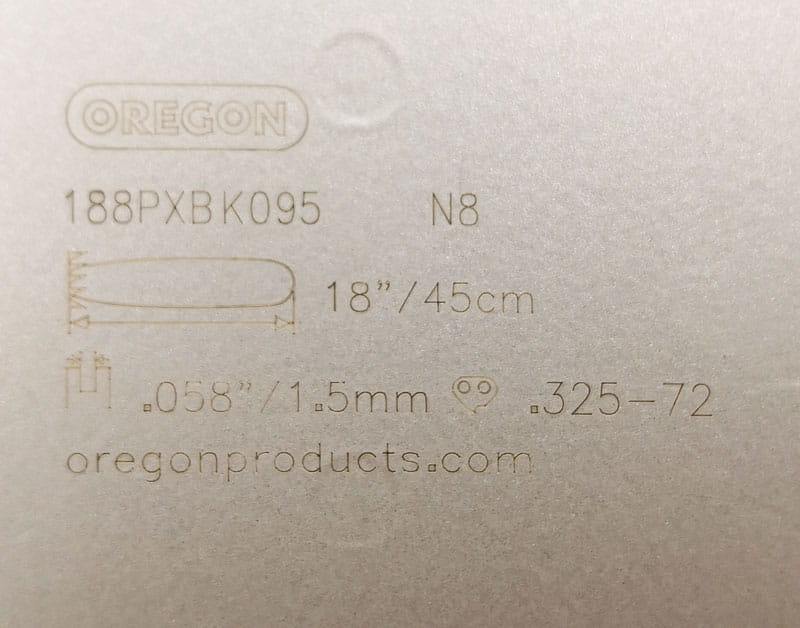 Oznaczenia na prowadnicy Oregon 188PXBK095